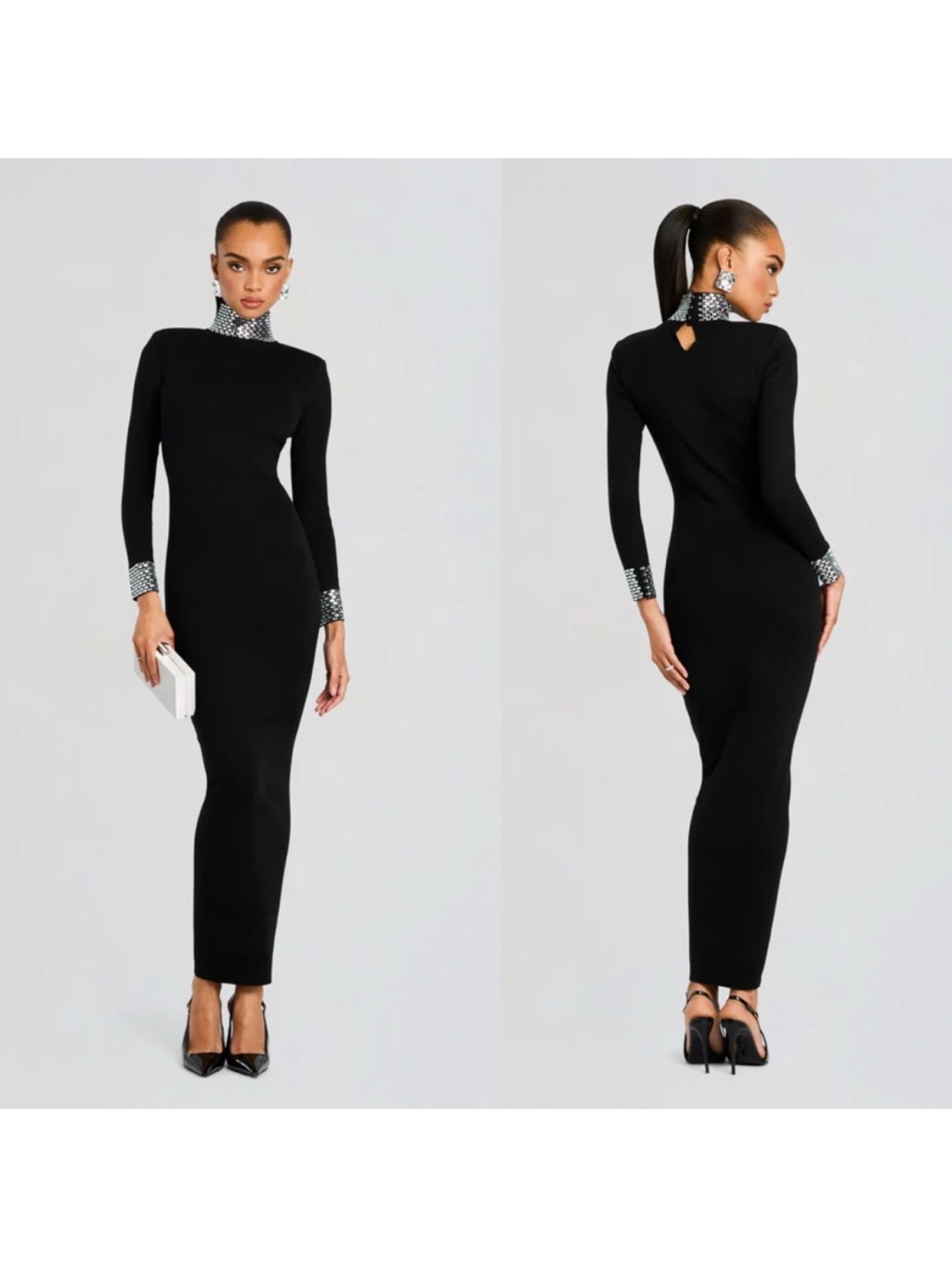 Retrofete Monroe Embellished Cashmere-Blend Maxi Dress Nwt Small